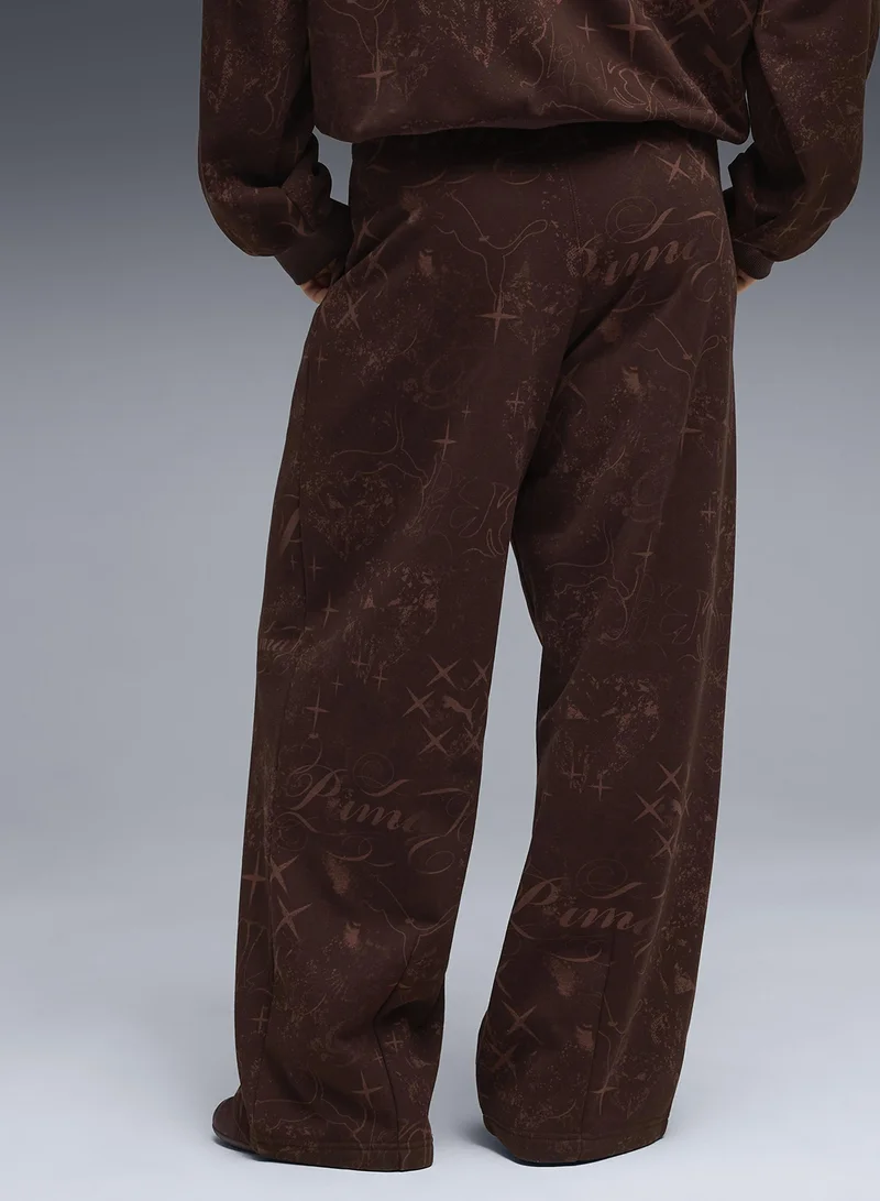 بوما بنطلون واسع مطبوع برسومات عصرية